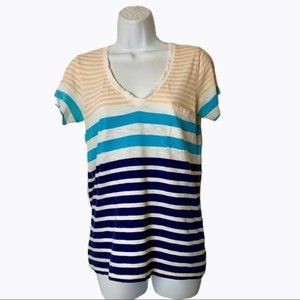 MADEWELL Raw Edge Striped T-Shirt  - Small